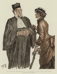 Eine informelle Beratung in einem Korridor des Pariser Justizpalastes